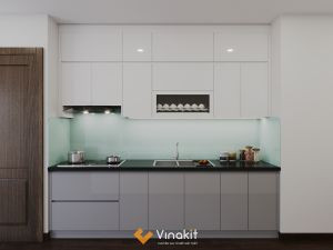 Mẫu tủ bếp gỗ công nghiệp cánh Acrylic AV26